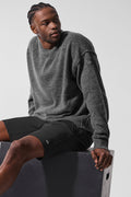 Unisex Wool Cashmere New Class Crewneck Sweater - Platinum Grey